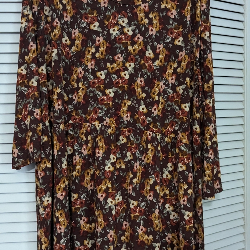 4x Glitzy girl boutique empire waist top with 3/4 length sleeves. Fall colors.